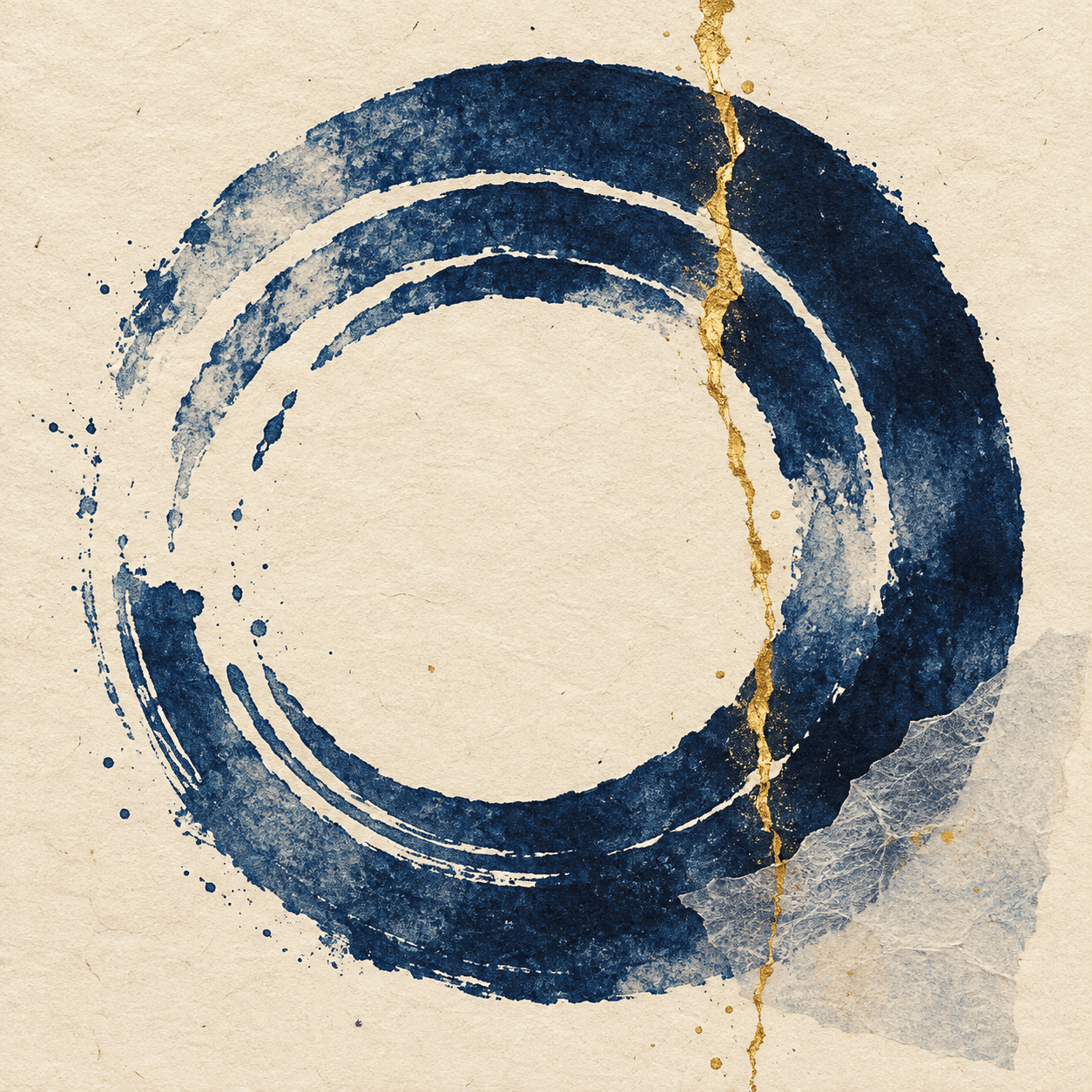 Soft signals album illustration: concentric indigo rings.